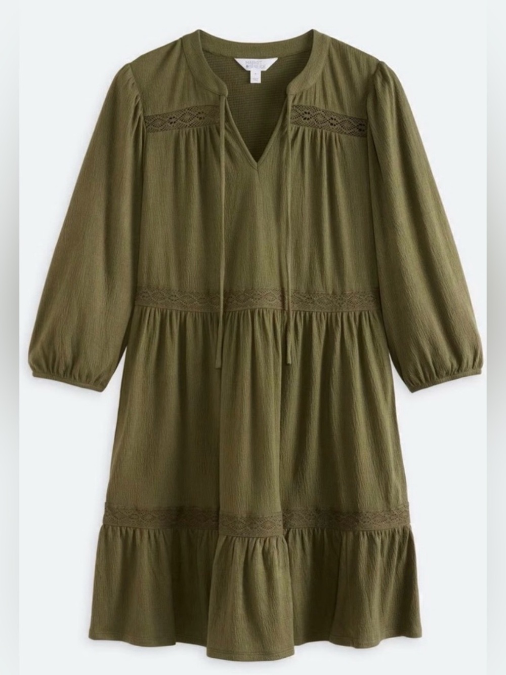 Market & Spruce Louisa LS Split Neck Dress Green M Petite NWT STITCH FIX